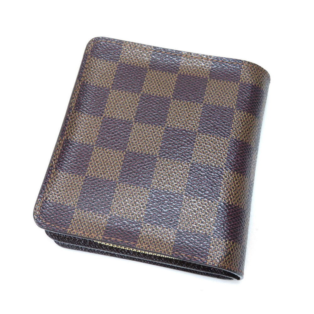 Louis Vuitton Canvas Damier Wallet Compact Zip fold Bi